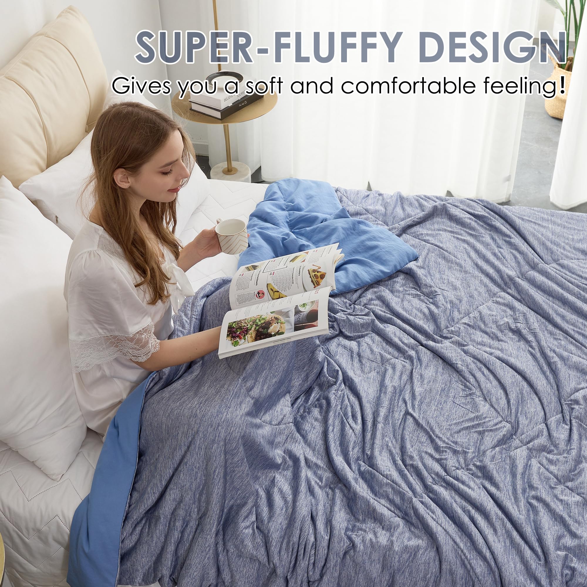 ELNIDO QUEEN Cooling Blanket For Hot Sleepers - Twin Size, Summer Weight, Breathable Comforter - View #8