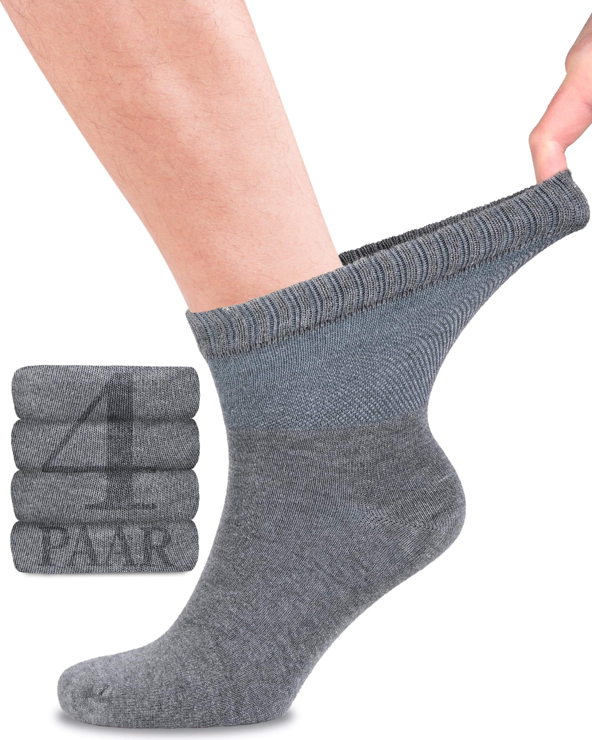 Fiera Besa Diabetikersocken für Herren mit Komfortbund ohne Gummibund, Knöchelhoch, Diabetiker Socken ohne Gummi & ohne Naht