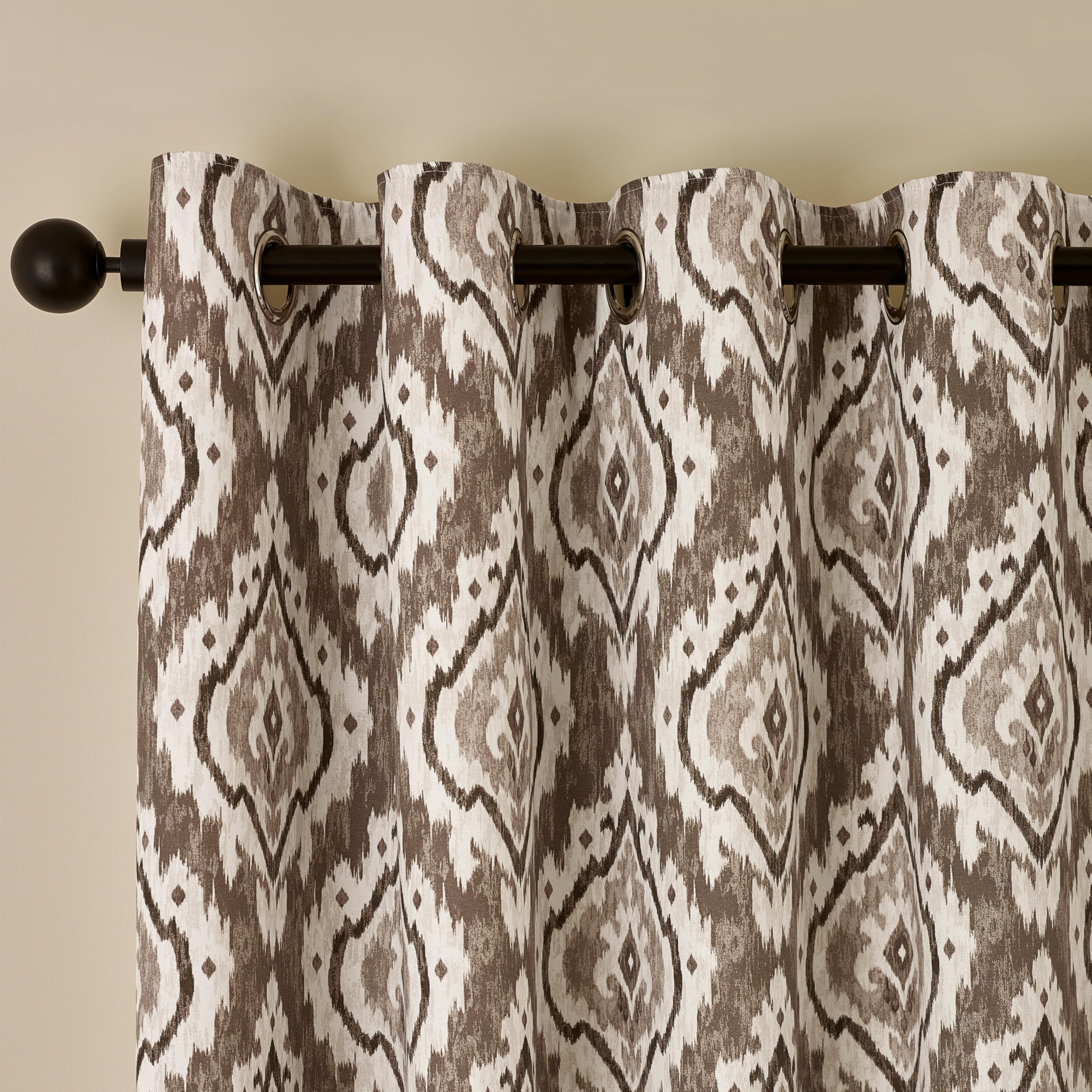 Apple Natural Pineapple Elephant Suri Geo Lined Eyelet Curtains