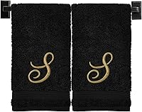 Vista 9 de Toallas de mano beige para baño, monogramadas, toallas turcas de algodón de lujo, bordadas en Estados Unidos, juego de 2, elige el color y la letra