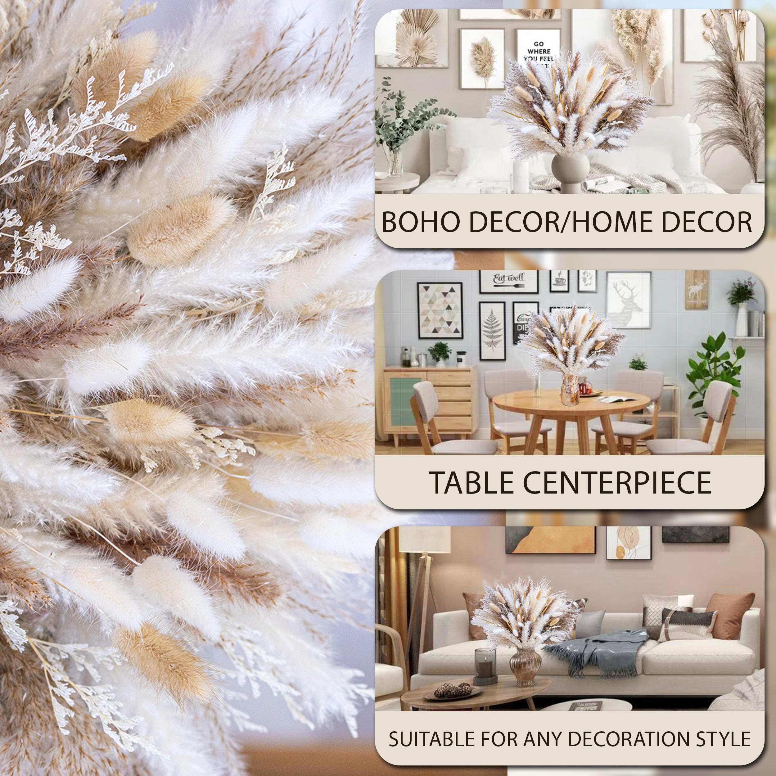 Erba della Pampa alta decorazione per la casa 10 pezzi Boho essiccato composizione floreale centrotavola decorazione da tavolo decorazione per matrimoni decorazione rustica