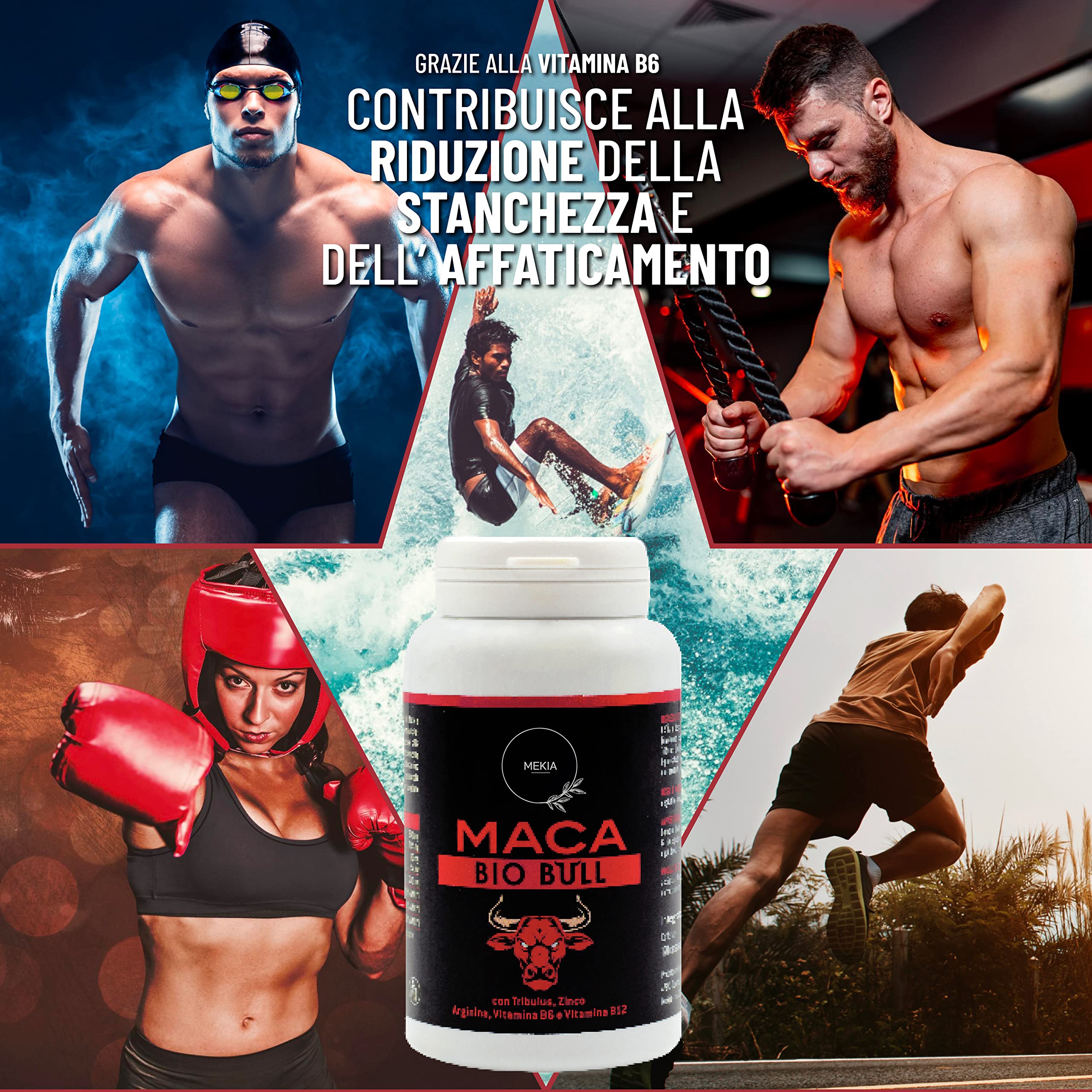 Tribulus Terrestris e Maca Peruviana nera con L Arginina. Integratore uomo alte prestazioni + Vitamine B + Zinco, boost testosterone .Incremento Massa Muscolare Potente Energizzante Uomo