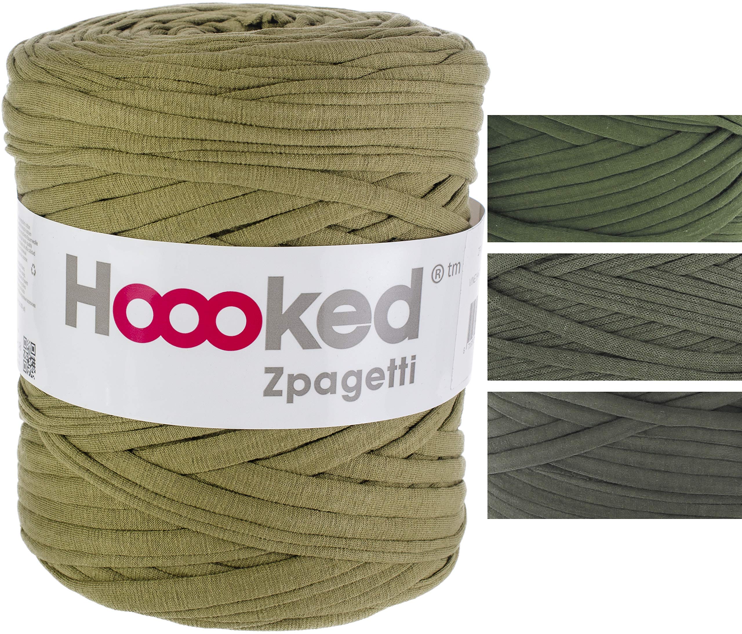Fils à tricoter Zpagetti Hoooked vert vigne en pelote taille unique pour crochet