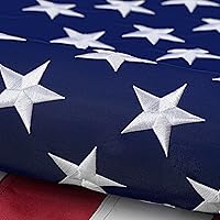 DANFFLAG American Flag 5x8 ft Heavy Duty Nylon - Embroidered Stars, Sewn Stripes, Brass Grommets, UV Fade-Resistant for Outdoor Use