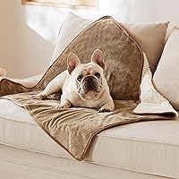 Vista 17 de Bedsure Mantas impermeables para perros pequeños – Manta de gato pequeño lavable para protección del sofá, manta de cachorro de forro polar sherpa