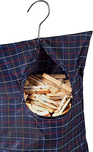 Miniatura 9 de Handy Laundry Bolsa de pinzas para ropa, 11 x 15 pulgadas, capacidad para 100 alfileres de ropa de tamaño mediano, material de lona duradero, gancho