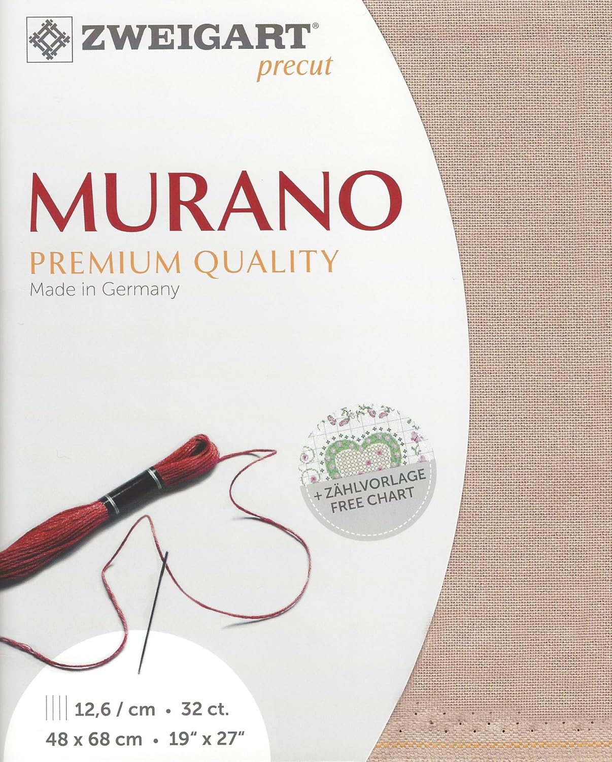 WIzardi Belfast 32 Count Charcoal Gray. Needlework Canvas, Cross-Stitch Fabric, Embroidery Cloth, Needlepoint Canvas. 3609/7026 Precut Zweigart