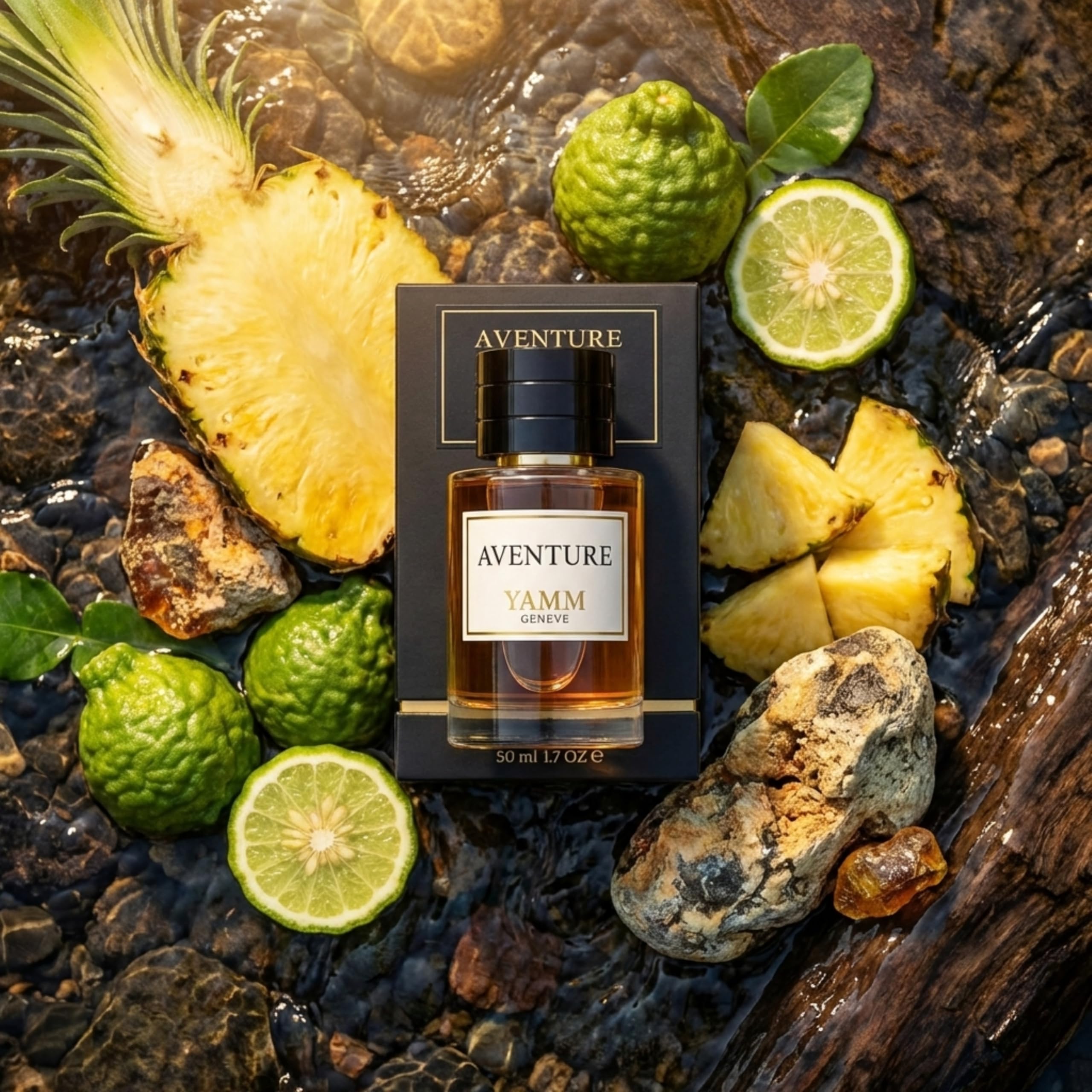 Aventure Extraito de Perfume 50 ml – Perfume Unisex con Piña, Bergamota y Ámbar Gris – Fragancia Afrutada, Amaderada y Ambarada – Larga Duración 18h