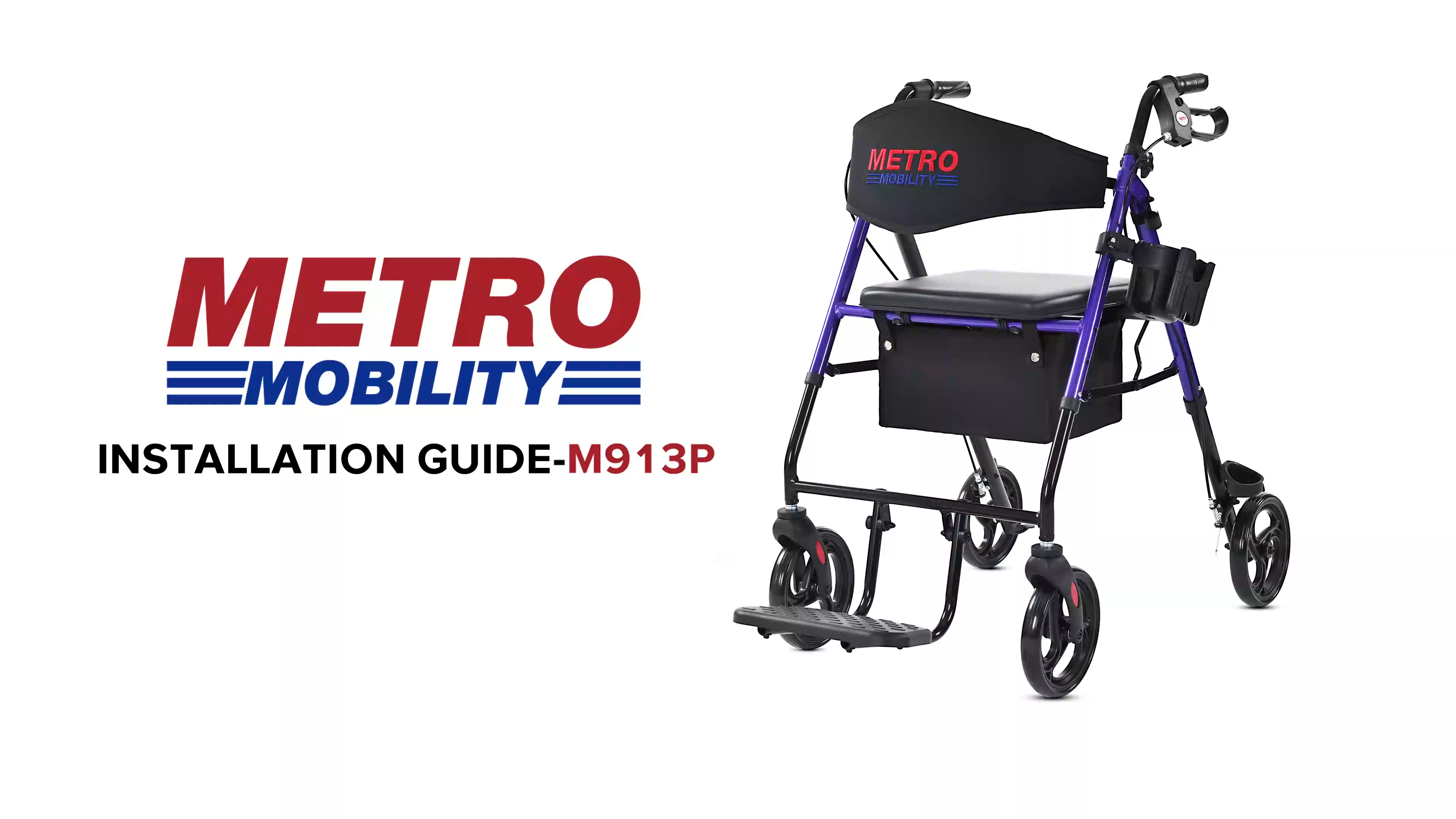 Watch Rollator Walker with Seat Installation Guide-M913P on Amazon