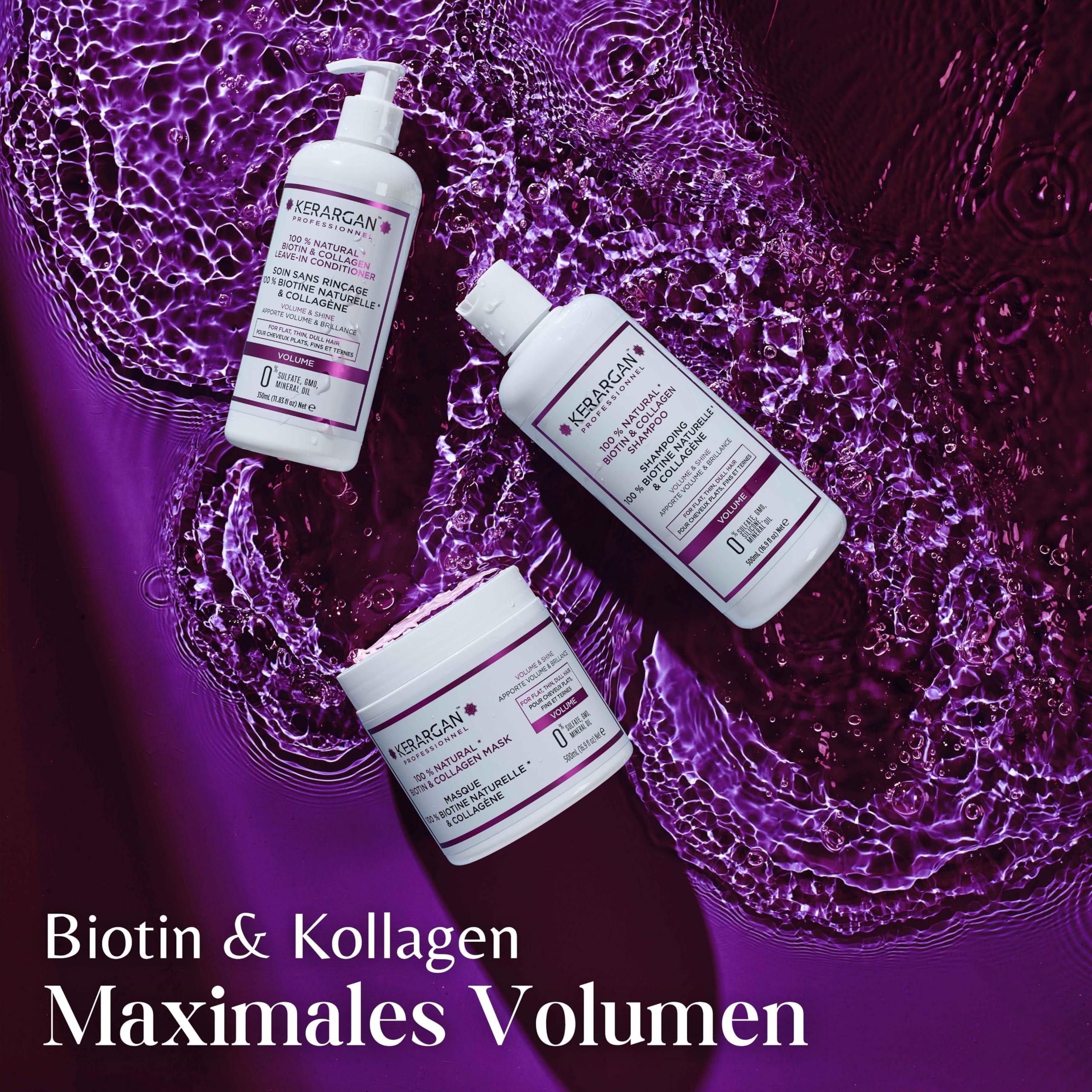 Kerargan - Ultra reparierende Keratin-Haarmaske für strapazierte und gestresste Haare - Stärkt, Glättet und Schützt - Ohne Sulfate, GVO, Mineralöl - 500ml
