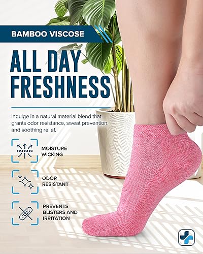 Miniatura 6 de Doctor's Select Bamboo Diabetic Socks Women & Men - 4 Pairs Ankle Bamboo Socks Womens  Diabetic Socks for Women Size 6-9