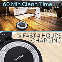 Vista 4 de SereneLife Robot aspirador automático programable, robótica limpieza automática del hogar para alfombras limpias de suelos de madera dura