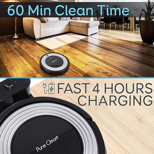 Miniatura 4 de SereneLife Robot aspirador automático programable, robótica limpieza automática del hogar para alfombras limpias de suelos de madera dura con