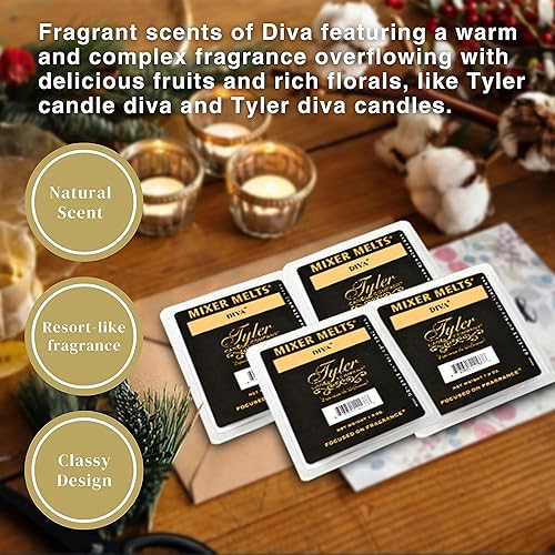 Miniatura 5 de Worldwide Nutrition Paquete, 2 artículos Tyler Diva Scent Wax Melts - Cera de soja Tyler Diva Wax Melts mezclador perfumado para calentador de cera