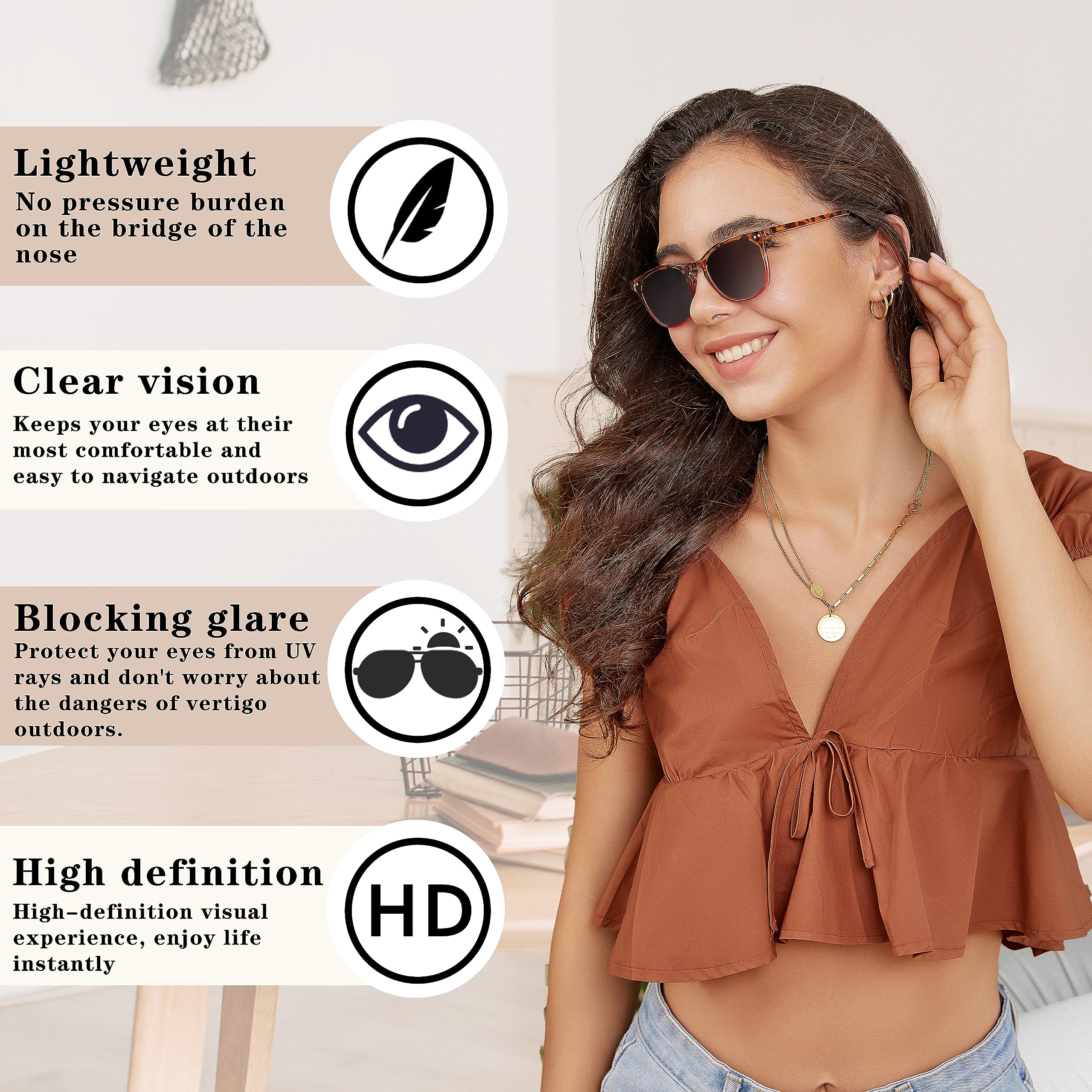 Dolarosey Bifocal Reading Glasses Sunglasses 3 Pack Vintage Spring Hinge UV400 Protection for a Smooth Feel and Classy Design (1.5) - Image 4