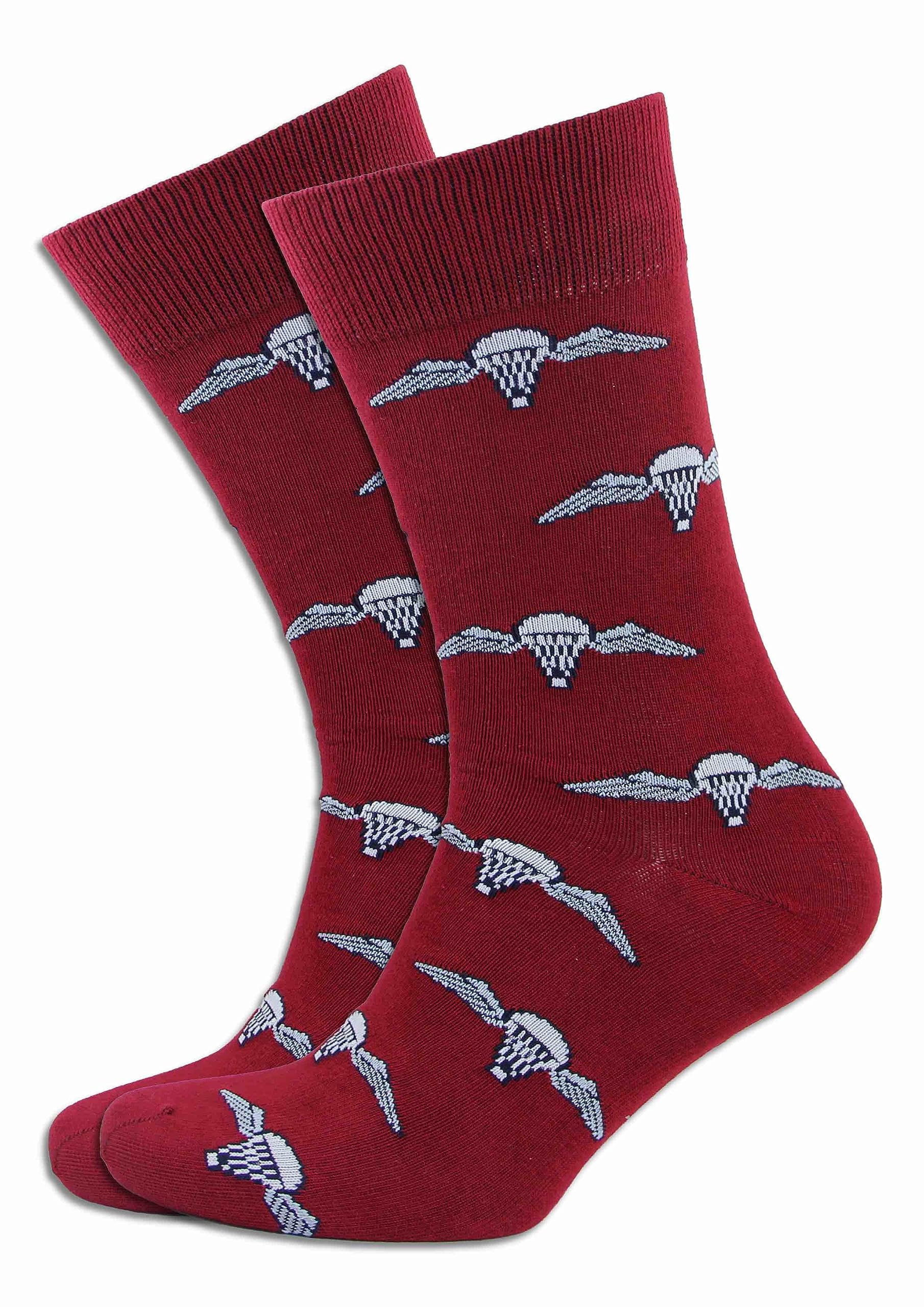 The Regimental Shop Men's Maroon/Silver Parachute Regit (Paras) Socks