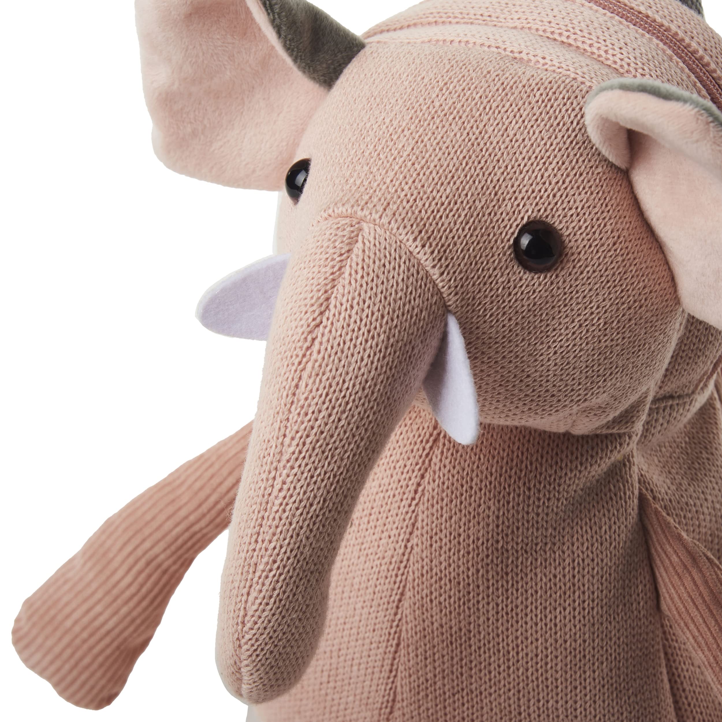 CROCHETTS Plecak dziecięcy 2-5 lat słoń Scoty szydełkowany szydełkowy plecak dziecięcy z hipoalergicznej wełny bawełnianej. Podwójny zamek błyskawiczny i regulowane uchwyty. Różowy kolor, Różowy kolor