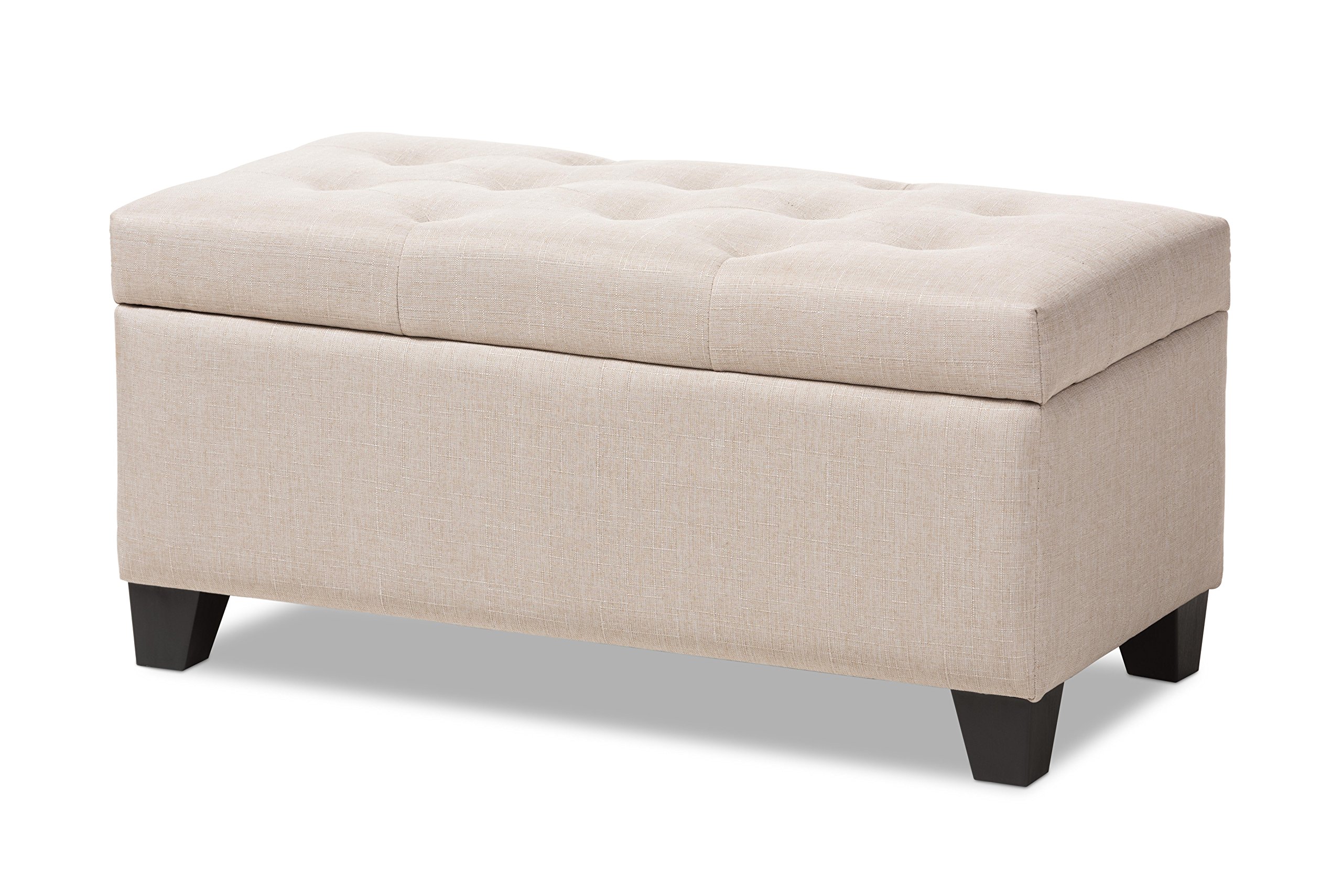 Baxton Studio Grimma Ottoman, Beige