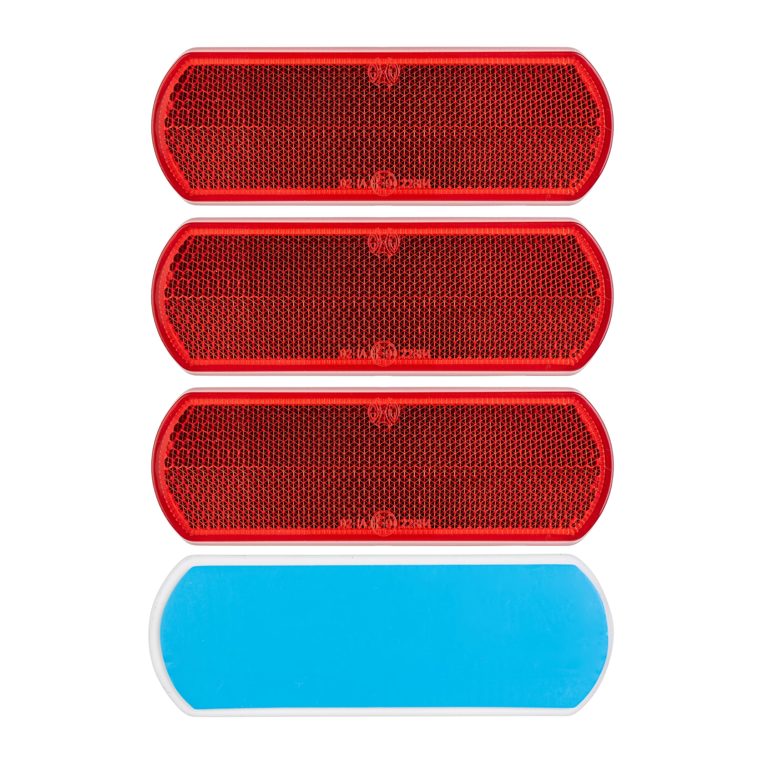 Reflectores para Pegar, 4 Uds, Rojo, 94 x 44 mm, Marca de E, Reflector de Seguridad Remolque, Caravana, Poste, Captafaro, Derecho e Izquierdo, Reflector de Remolque Estándar, Catadioptrico Rojo — view 21
