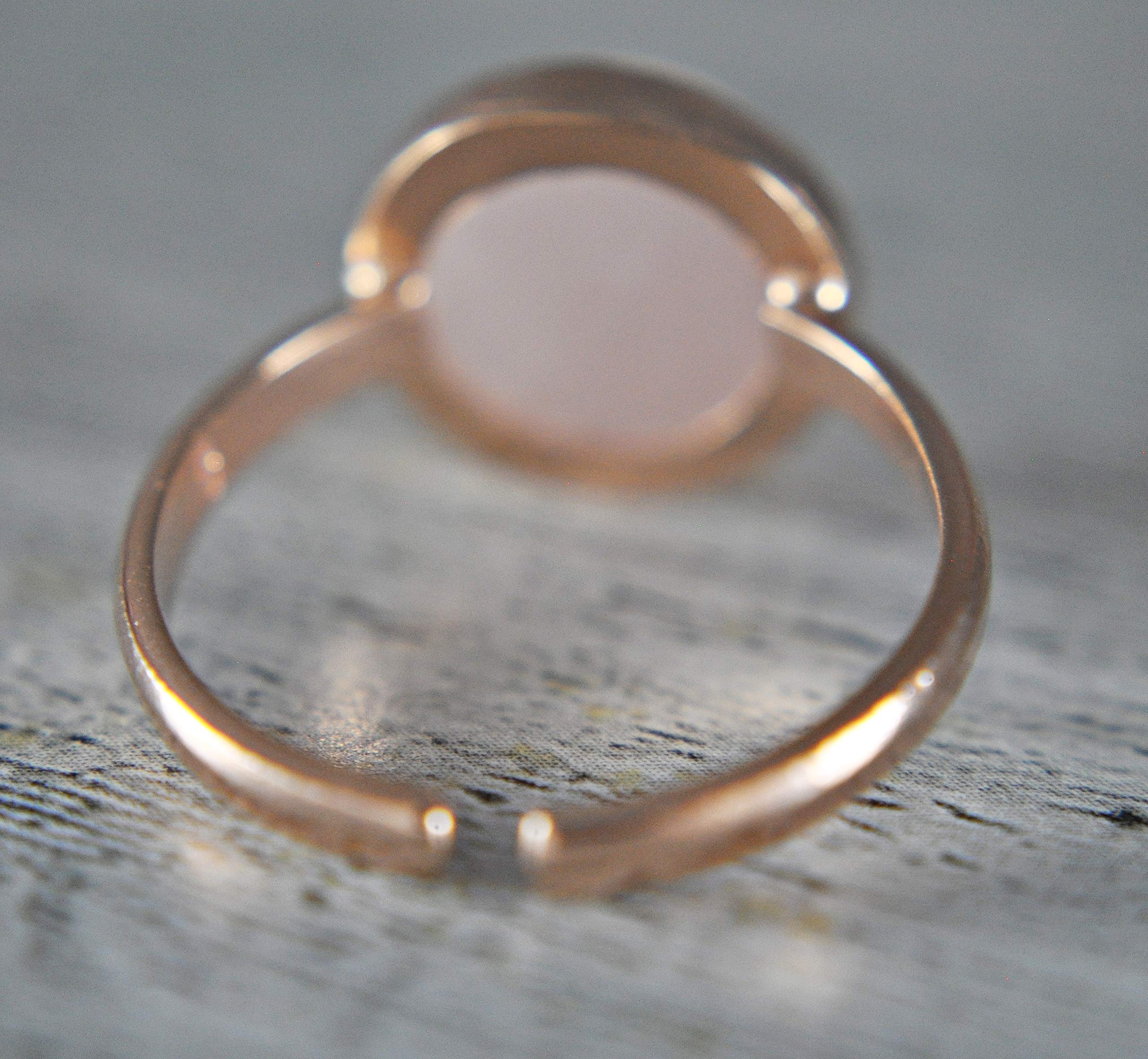 925 Silber Rosenquarz Roségold Ring Edelstein - Verstellbar - Romantisch Tolle Geschenkidee - Geschenk für Sie - Schmuck Geschenk - Handmade Geschenk