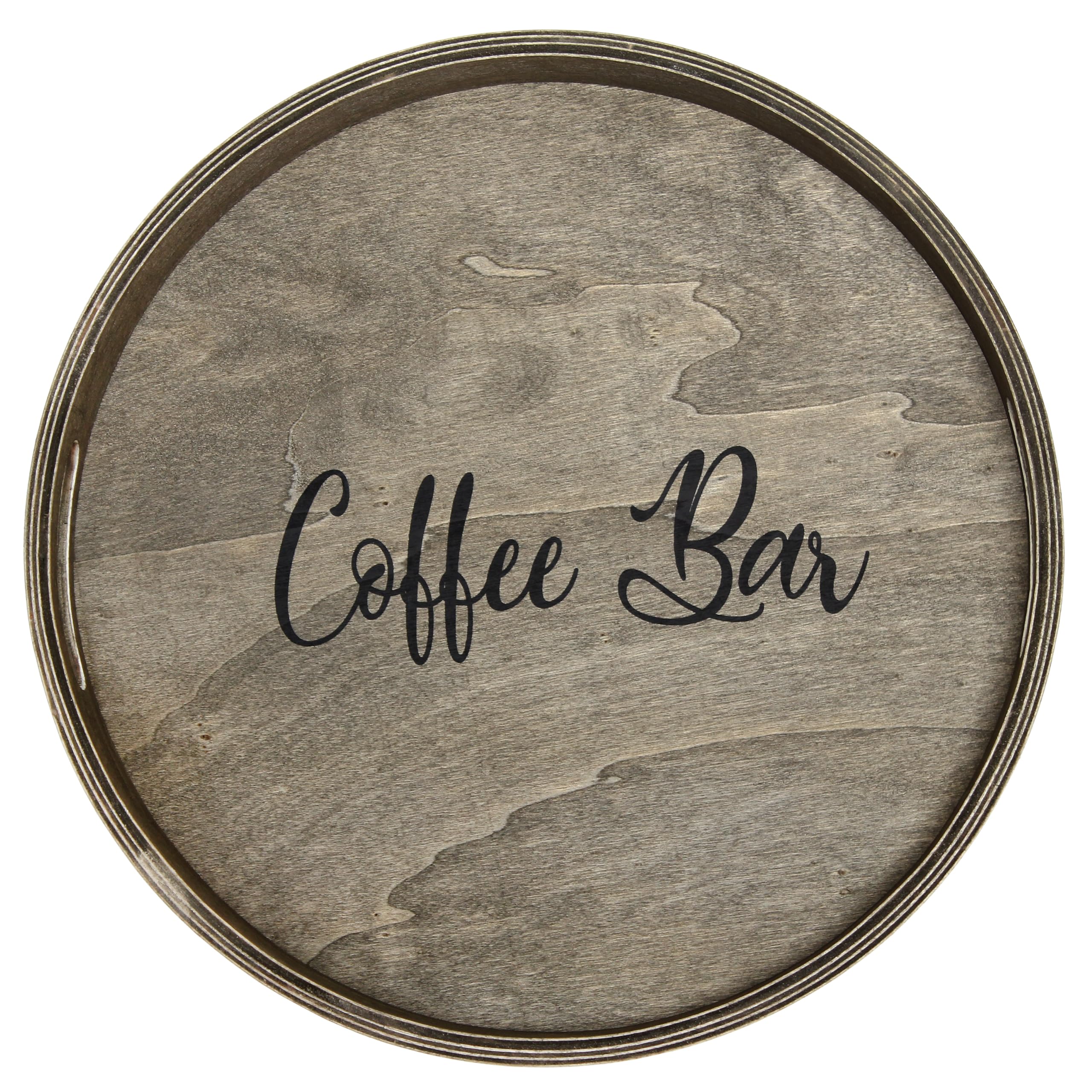 Plateau de service décoratif en bois élégant gris rustique pour salon chic