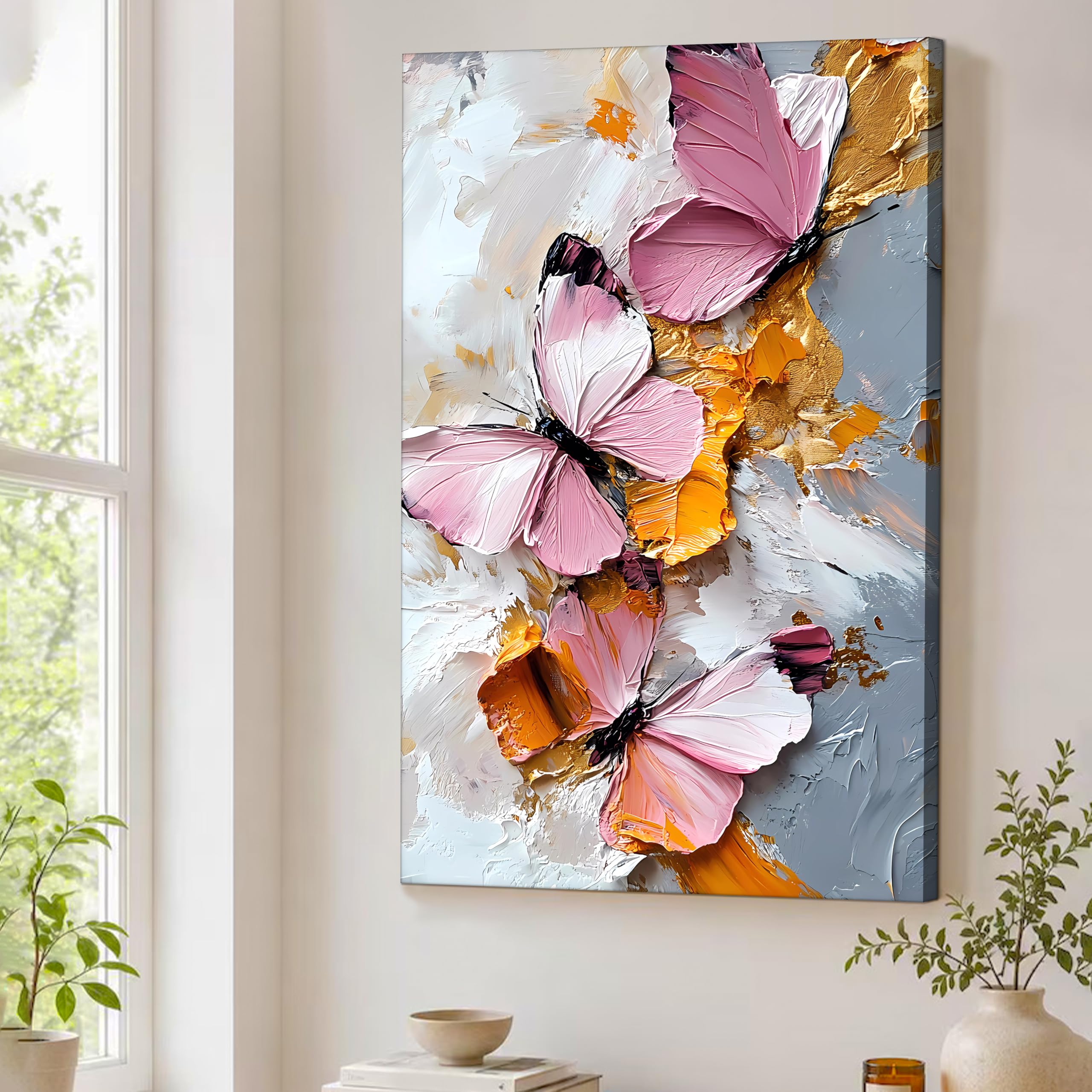 Butterfly Floral Canvas Art - Stunning Wall Decor -1