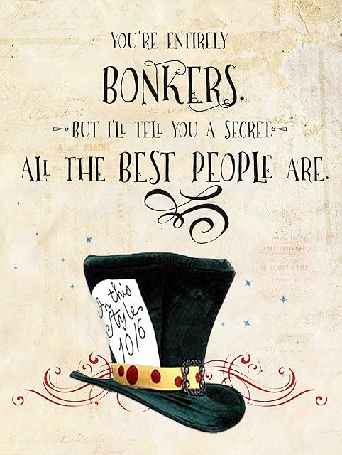 MAD HATTER BONKERS RETRO METAL TIN WALL PLAQUE SIGN NOVELTY GIFT (150MM X 200MM (6" X 8"))