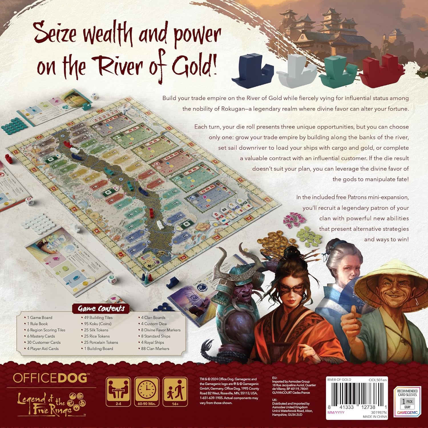 Asmodee River of Gold Board Game - Build Your Trade Empire in Legendary Rokugan, Includes Patrons Mini-Expansion, Strategy Game for Kids & Adults, Ages 14+, 2-4 Players, 60-90 Min Playtime