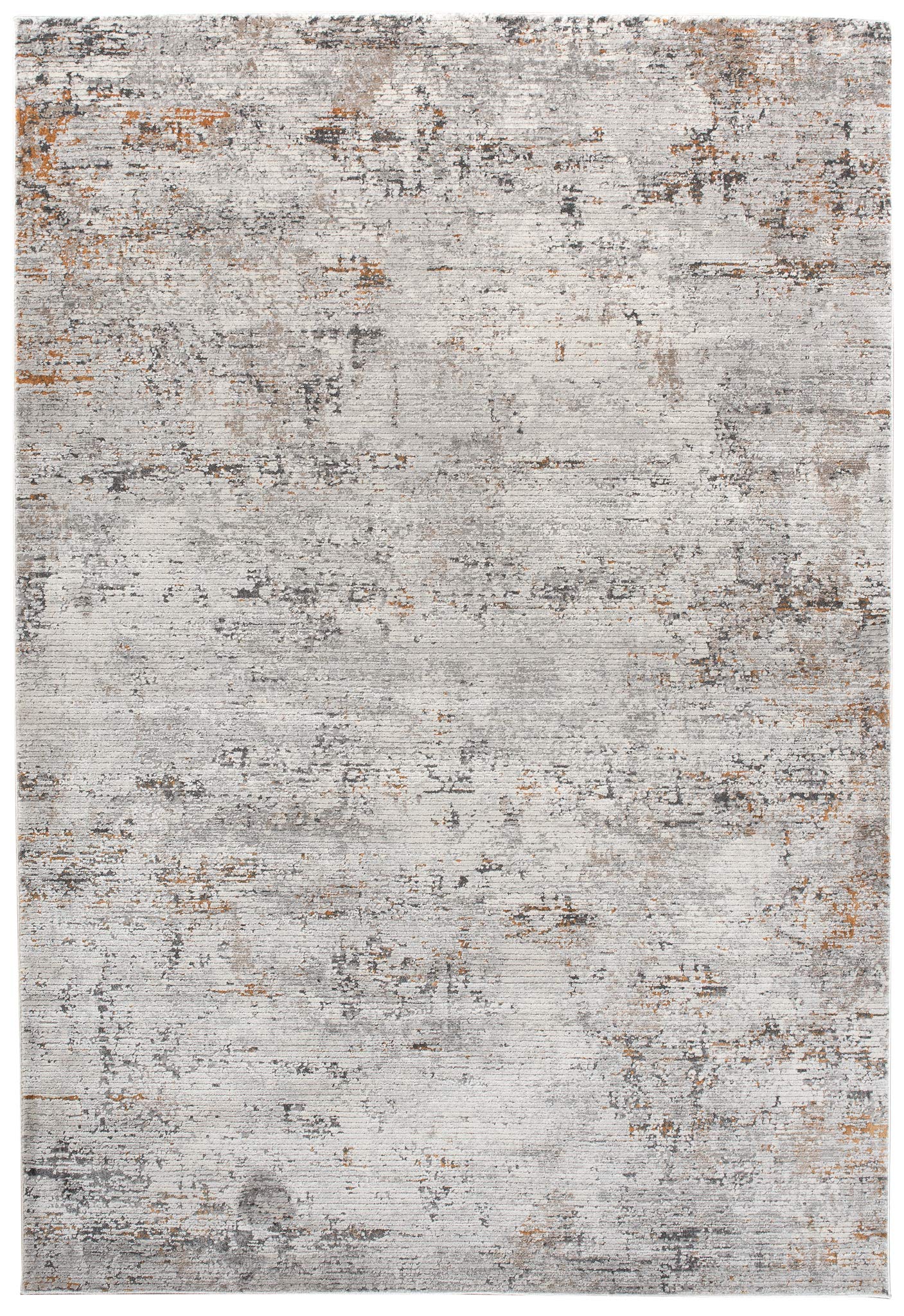 Tapiso Feyruz dywan z krótkim włosiem, szary, pomarańczowy, nowoczesne wzornictwo, w paski, vintage, do salonu, sypialni, Ökotex, 140 x 200 cm