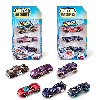 Metal Machines Farbwechselauto Serie 4 Mini-Die-Cast-Auto 6er-Pack von ZURU Rennwagen zum Sammeln f r Jungen Spielzeugauto im Ma stab 164 6er-Pack Stile k nnen variieren