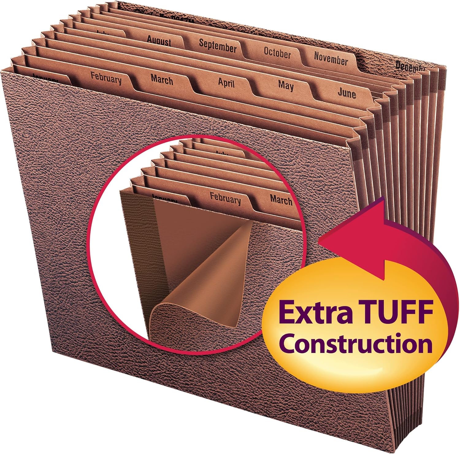 Heavy-Duty Redrope Expanding File with 12 Sections