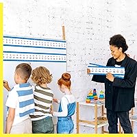 Vista 6 de Juego de tablones de anuncios de línea numérica, 100 a 100 líneas de números azules, decoración de aula, tablón de anuncios, frontera, escuela