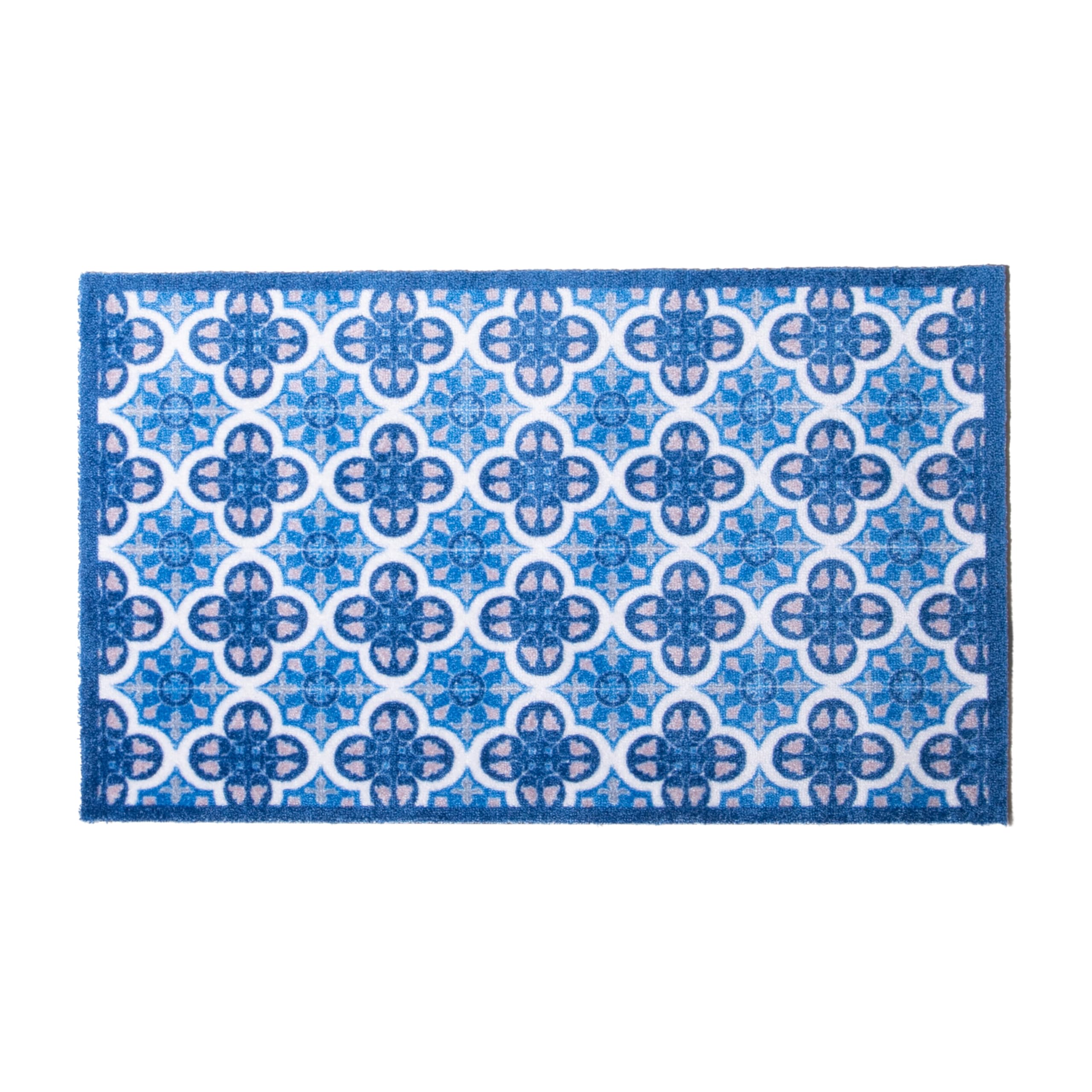 Artsy Mats - Blue Mosaic Tile Indoor Washable Doormat - Superior Absorption Non Slip Mat - Dirt Trapper Heavy Duty Floor Mat - Perfect for Hallway, Doorway, & Kitchen Mat, (80x50cm)