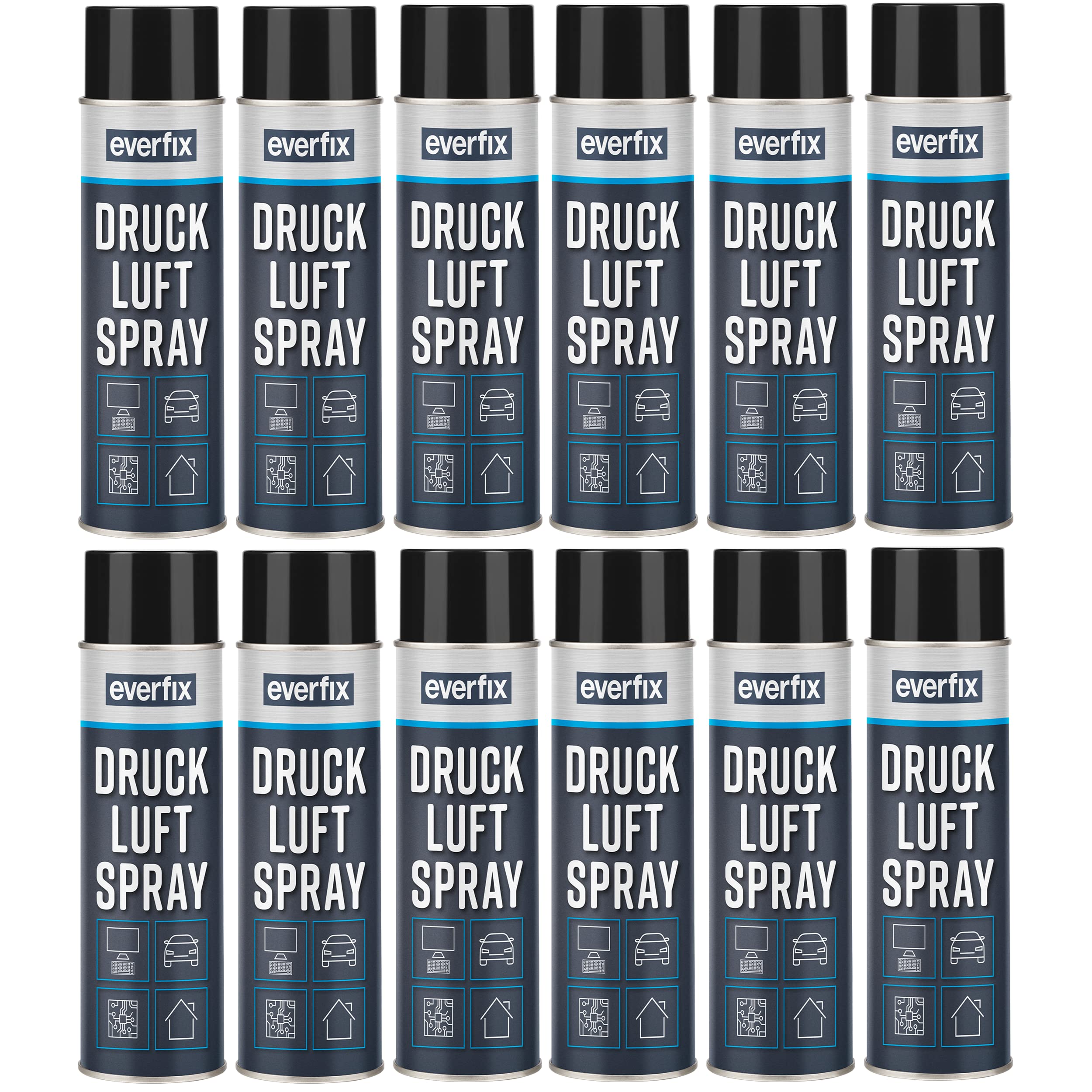 Spray sprężone powietrze (12 x 500 ml) sprężone powietrze w sprayu do czyszczenia komputera, klawiatury – spray do czyszczenia laptopa