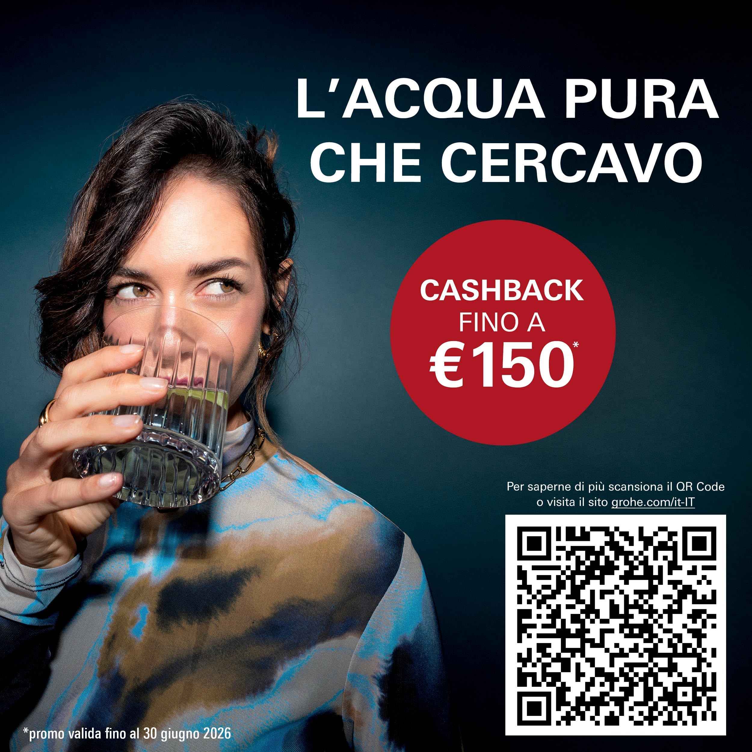 Grohe Blue Home Rubinetto per Lavello Cucina, Bocca a"L", con Doccetta Estraibile, Cromo e Filtro Acqua Incluso, 31539000