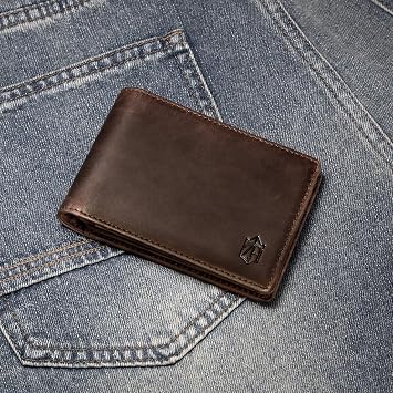 Zitahli Top Grain Leather wallets for men - Mens Wallet With 12 Card Slots, 2 ID Windows Bifold Rfid Blocking Gifts for Men