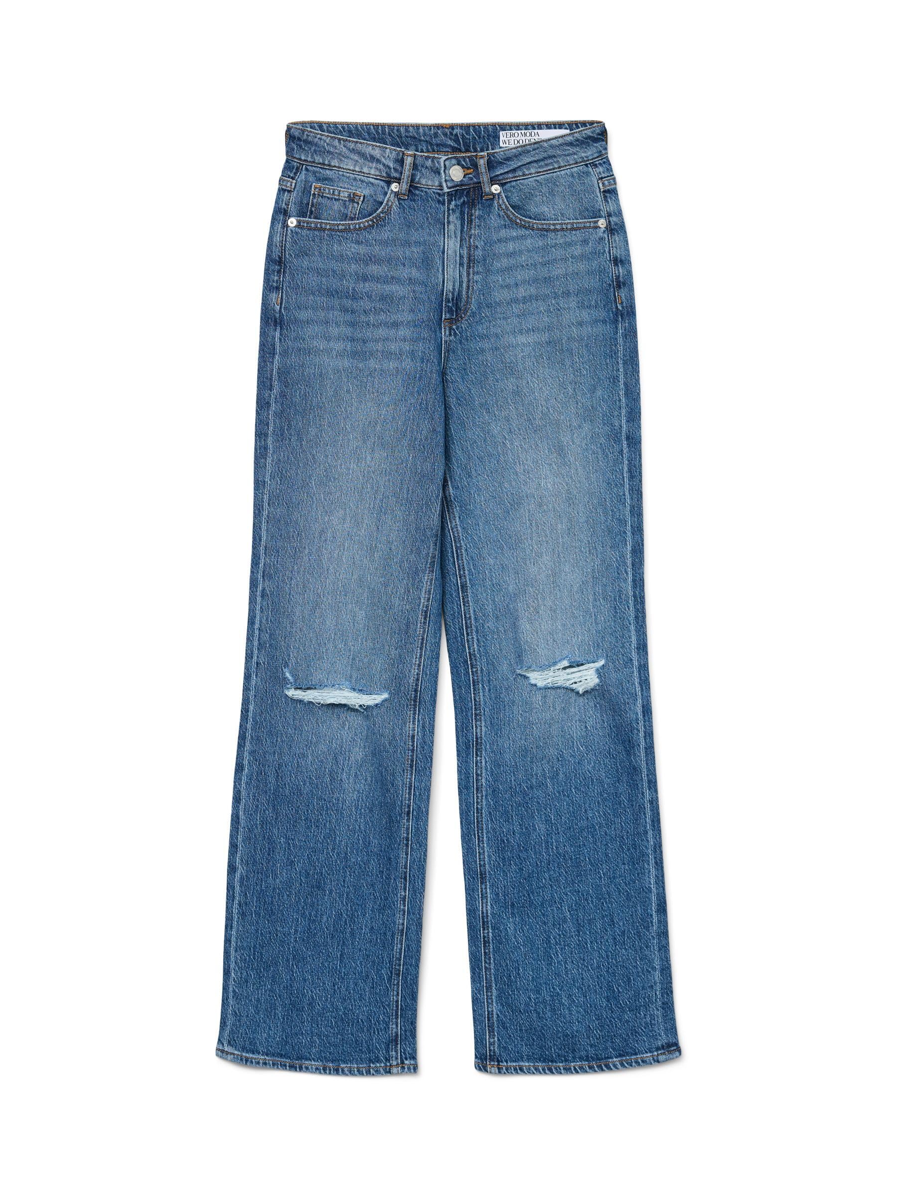 VERO MODA Vmtessa Hr Wide DST Jeans Ra380 Ga Noos, Medium Blue (Medium Blue Denim), 30W x 34L