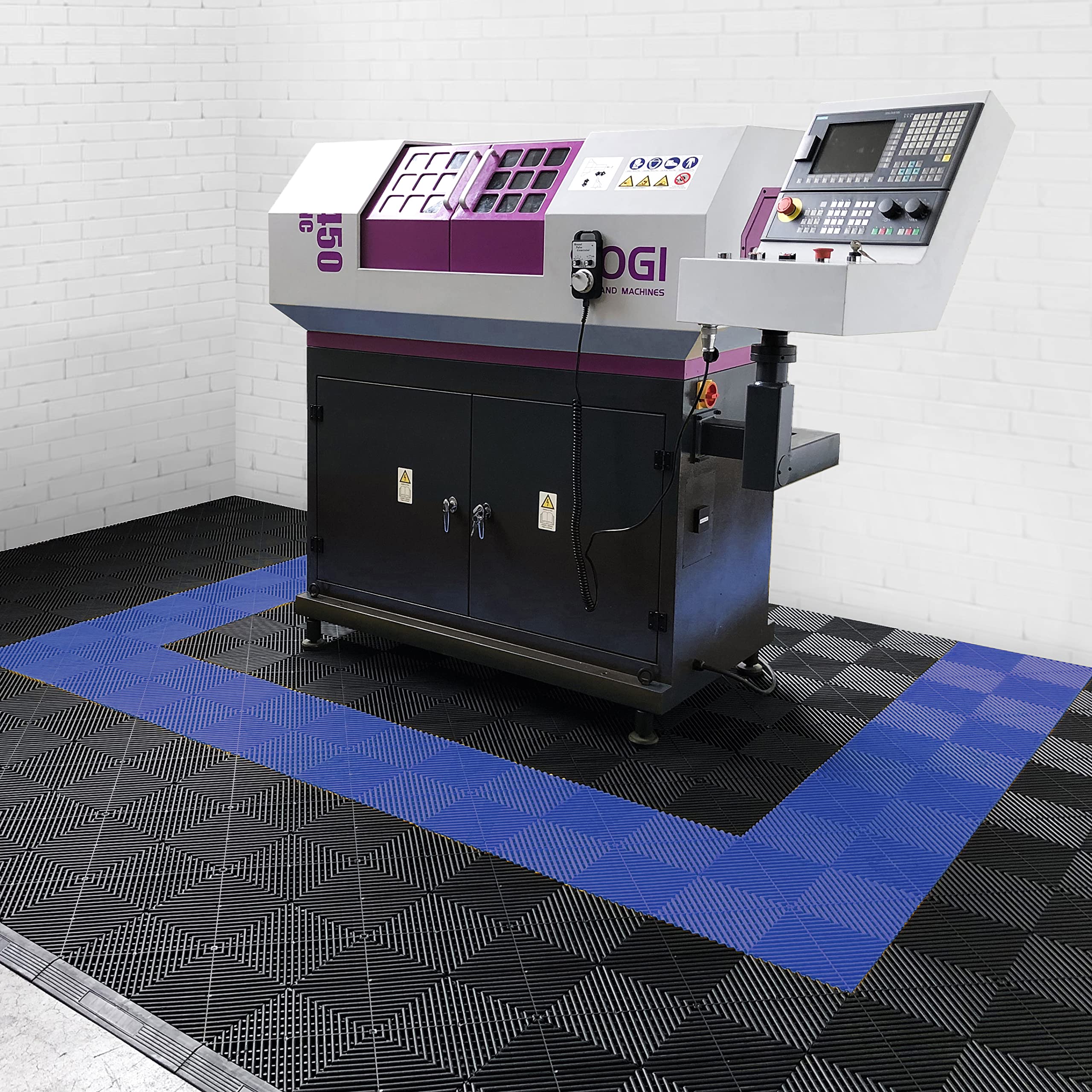 SOGI PAV-03-BL Kit piastrelle in PP per pavimento officina, garage - 40x40 cm - 1 mq - 10 mq - 50 mq - 100 mq - colore blu (1 mq = 6 piastrelle)