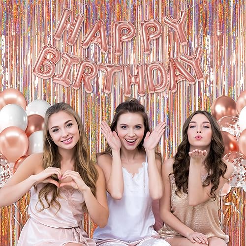 Miniatura 4 de Melsan - 2 cortinas de telón de fondo con flecos de papel de aluminio de 97 cm x 2.4 m, cortinas metálicas brillantes para decoración de fiestas y