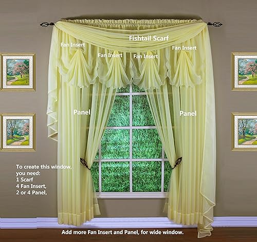 Vista 256 de Today's Curtain - Cortina Emelia de gasa original, panel de 84 pulgadas, negro, 60 pulgadas de ancho x 84 pulgadas de largo