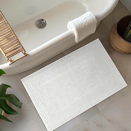 Miniatura 3 de Avalon Towels Tapetes de baño para baño, absorbentes, de secado rápido, tapetes de baño 100% algodón, suaves, tapetes de baño blancos, absorbentes,