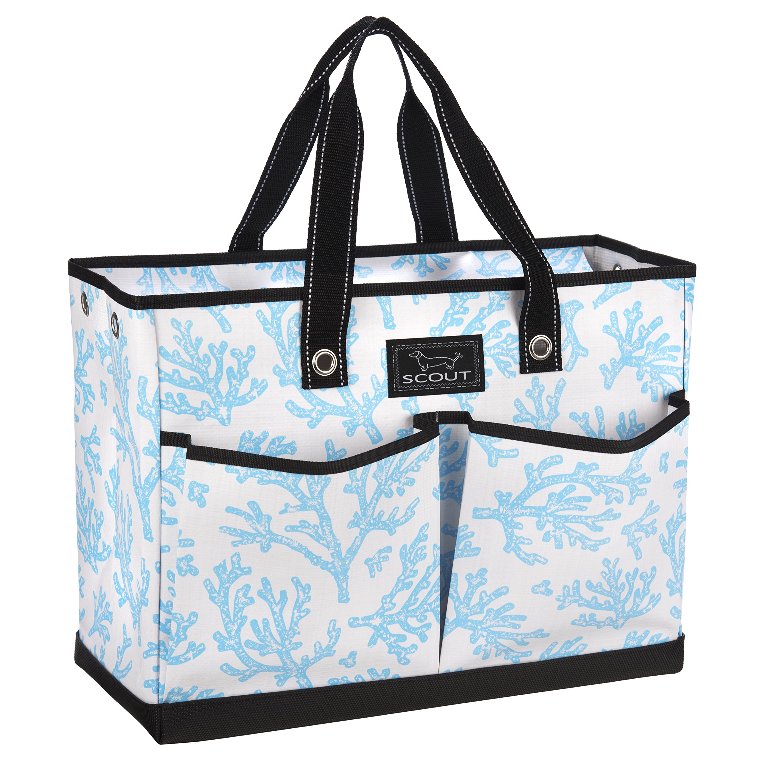 SCOUT BJ Bag, Large Multi Pocket Utility Tote for Beach and Pool, Reinforced Bottom, Water Resistant, Zips Closed, Oh Cay
