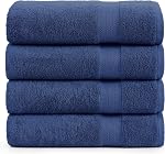4 Ensembles de serviettes de bain pour salle de bain- 100% Serviettes de bain en coton, Ultra Serviettes en coton doux, Serviettes de bain à sec rapide pour salle de bains, Ensemble de serviettes de bain de qualité Premium Spa - Ensemble de serviettes de bain en argent