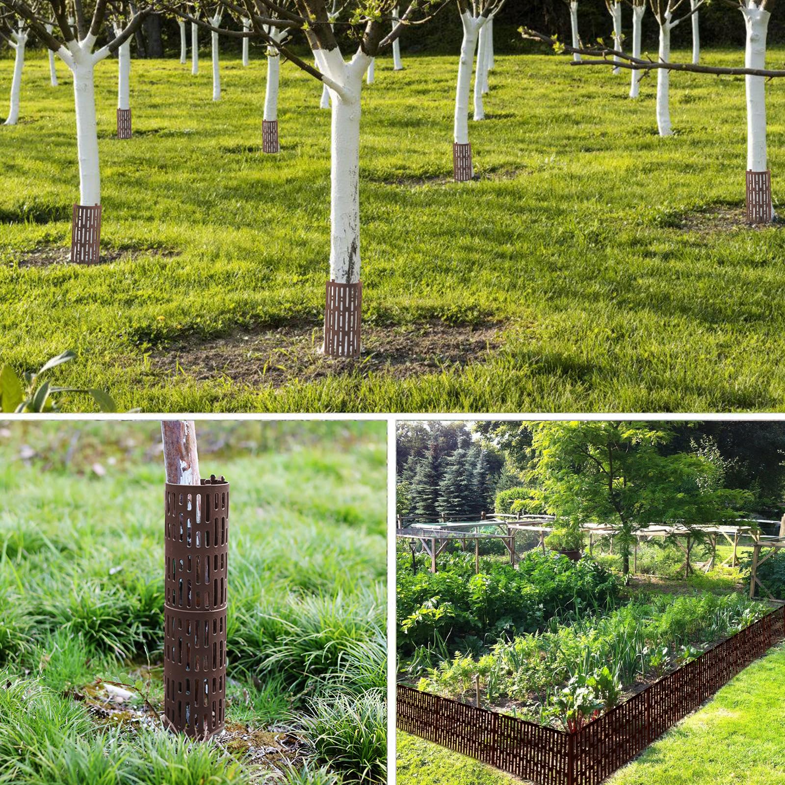 dellyy Protector Arboles Tronco, Protector de Tronco de Plástico, Protector de Plantas para Corzos, Protectores Troncos Árboles y Plantas, Protectores de Frutales (Marrón)