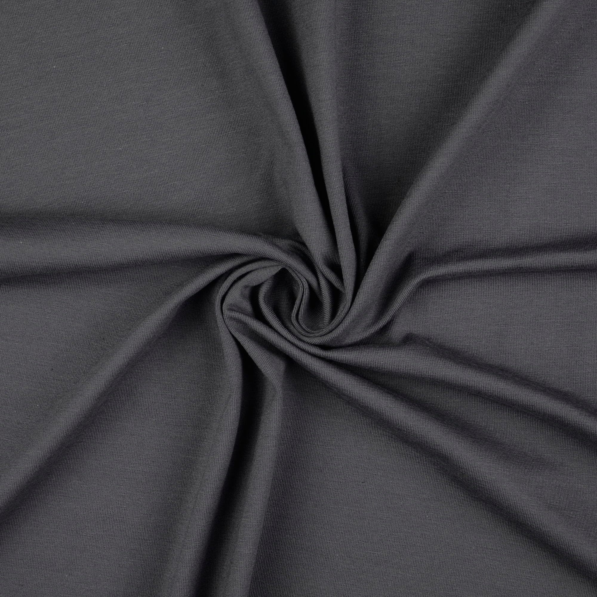 TheFabricTrade Dark Grey Premium Plain Cotton Jersey Knit Fabric Elastic Lycra Stretch Textile Clothing Dressmaking T-Shirt Elastane Material - 25cm x 150cm (1/4 Metre) โ image 1