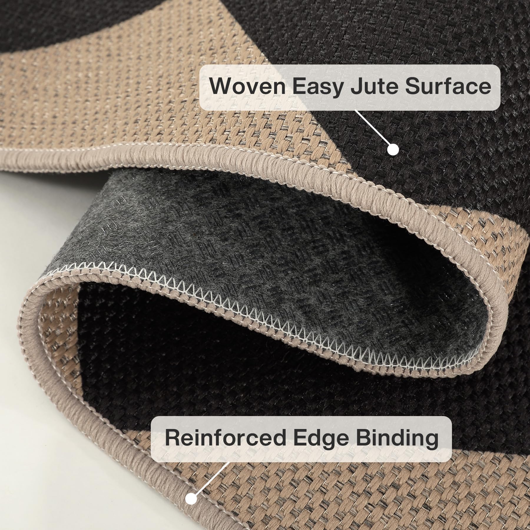 The 4 Best Outdoor Patio Rugs for 2026 1 Tribesigns Checkered 3x5 Easy Jute Outdoor Patio Rug, Washable Black Kitchen Fro — product photo