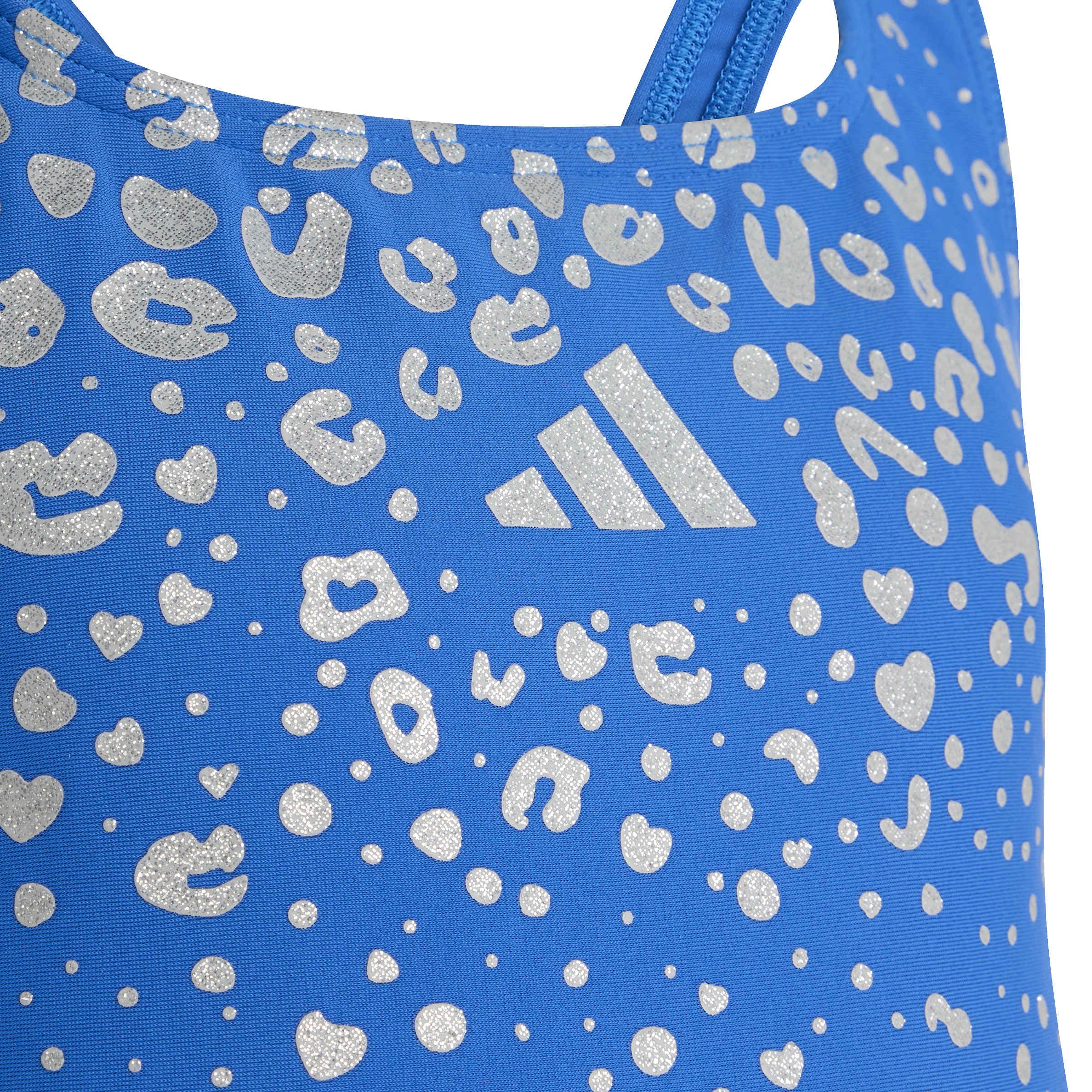 adidas Unisex Kids Badeanzug mit V-förmigem Rückendesign und Glitzer-Details für Kinder