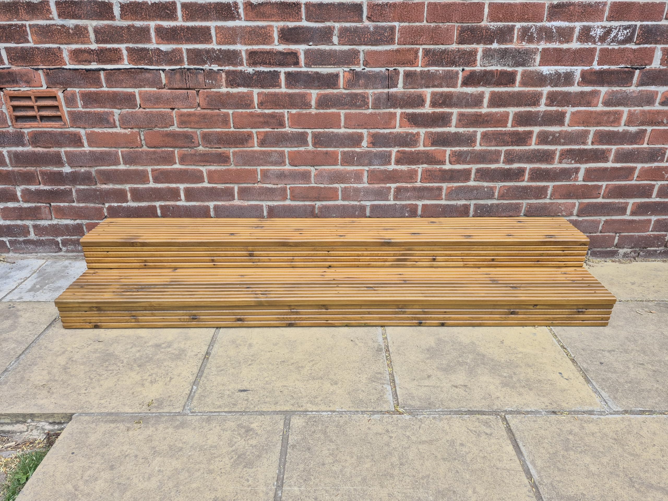 2 Tier Wooden Steps For Home in Natural Oak Colour/Various sizes/Ready to use/Bespoke sizes/Fully Assembled Deliverd (Natural Oak, 25 cm Height - 80 cm Wide)