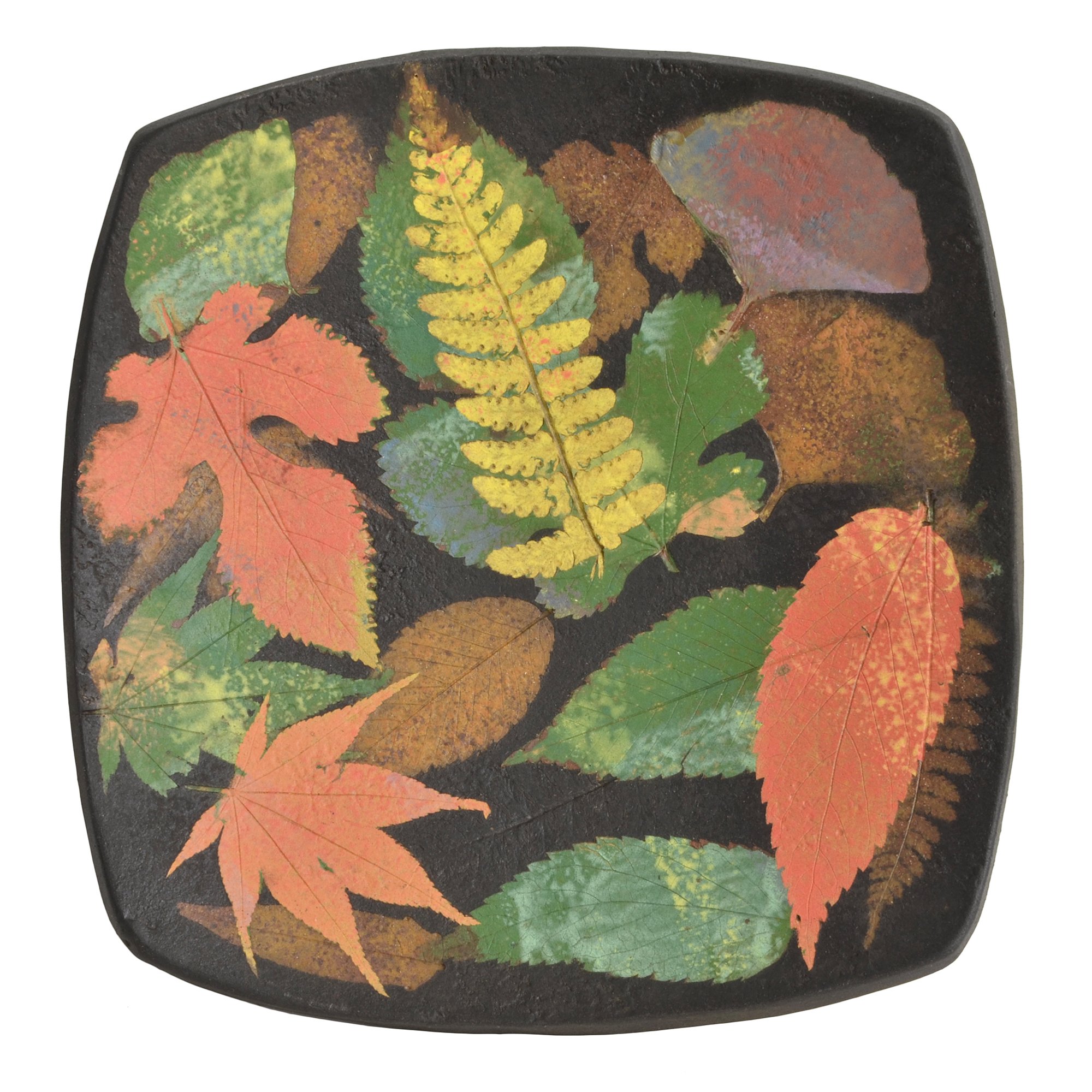 Petrified Forest 7-inch Square Multicolor Leaf Bowl