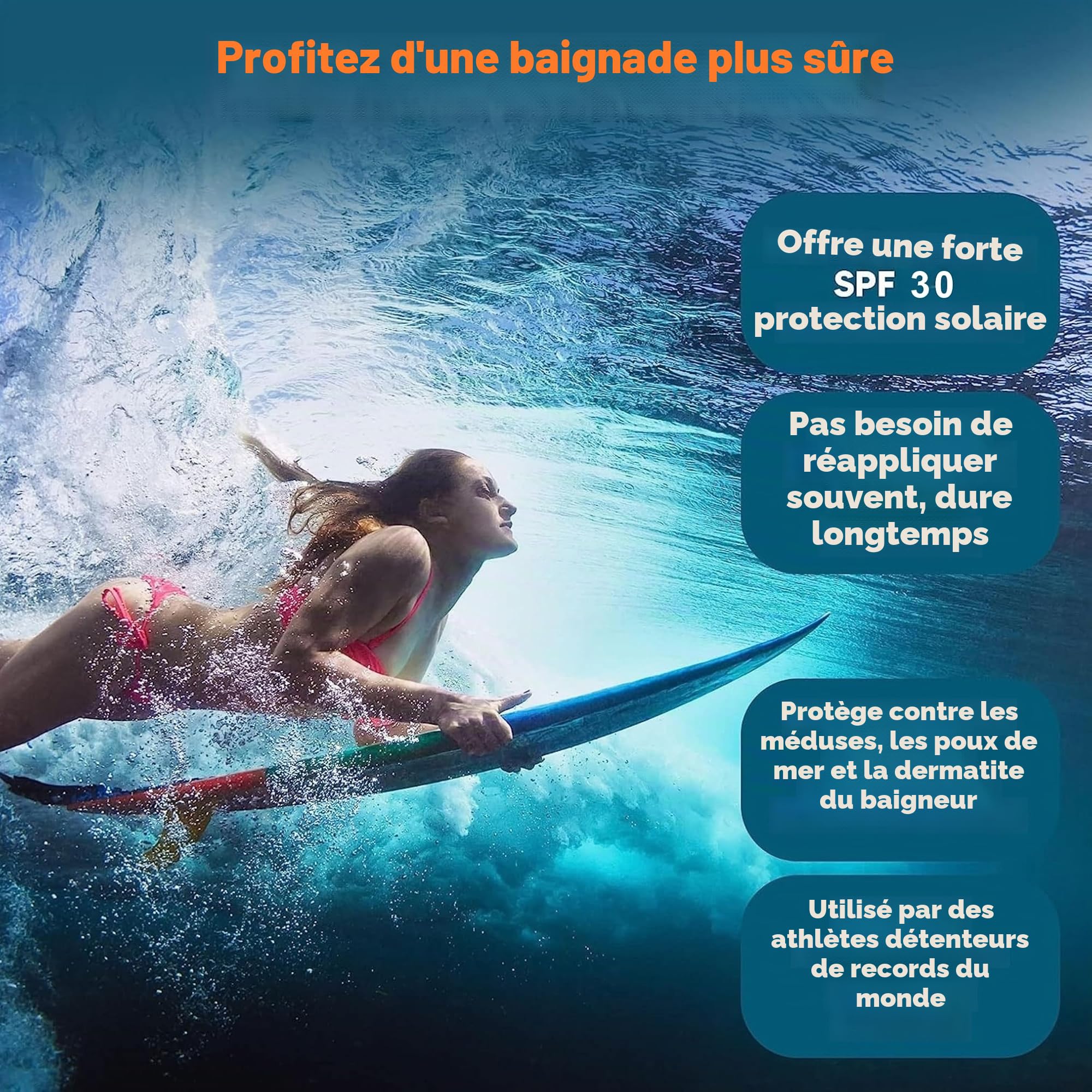 Safe Sea Protection solaire à l'oxyde de zinc SPF30 | Protection solaire minérale transparente sans fonte | Lotion protectrice anti-méduses | Anti-récifs coralliens | Format voyage - 100 ml (lot de 2)